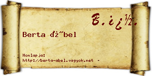 Berta Ábel névjegykártya
